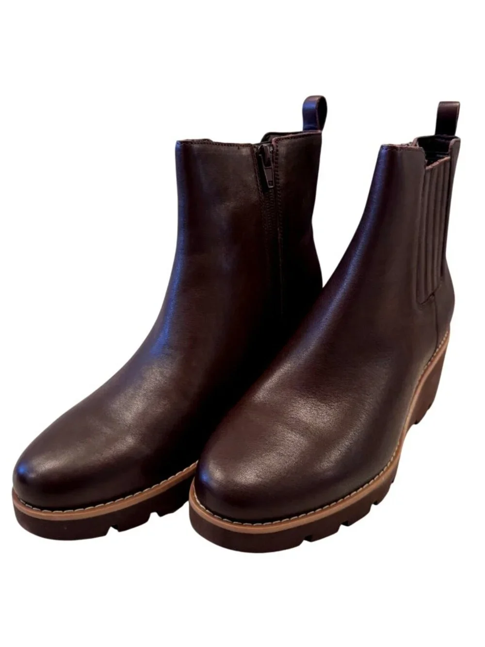Vionic Aria 2.0 Size 8.5 Ankle Wedge Boot Women's Water Repellent NWT Dark Brown